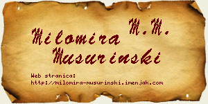 Milomira Mušurinski vizit kartica